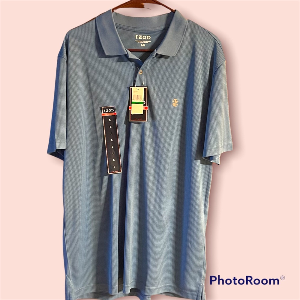 Izods Light Blue Mens Performance Golf T-shirt Size Large BNWT